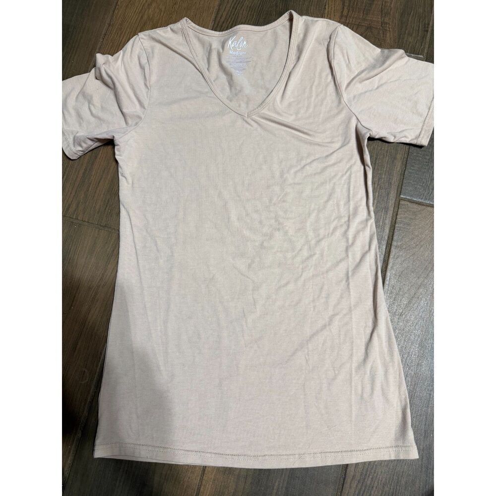 Kalon Taupe V Neck Tshirt